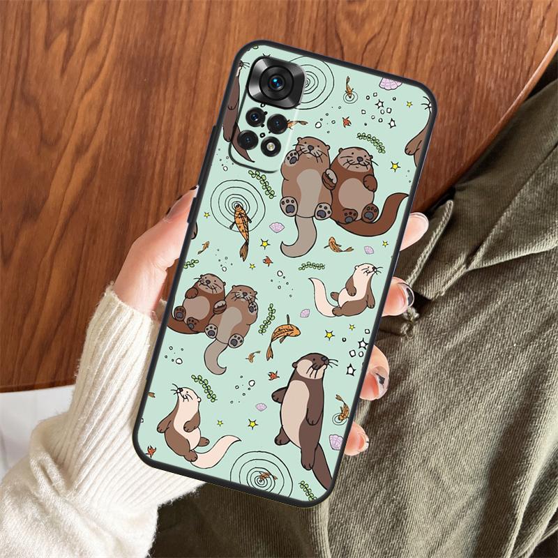 Sea Otter Pattern Case For Xiaomi Redmi Note 14 Pro 13 12 11 10 15 Pro Plus Redmi 15 C 13 10C 12C 14C 13C Cover