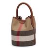 New Premium Canvas with Genuine Leather Women's Bag Fashion Versatile Cylinder Handheld One Shoulder Crossbody
