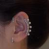 Ear Bone Clip Women's Flash Diamonds Light Luxury Exquisite Earrings Ear Hanging Personality High-end Pearl Earrings