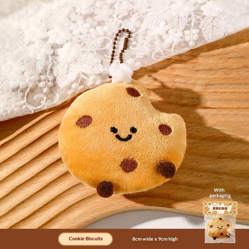 Cute Bread Plush Bag Pendant Keychain Creative Little Doll Accessory Cartoon Girl Backpack Accessory