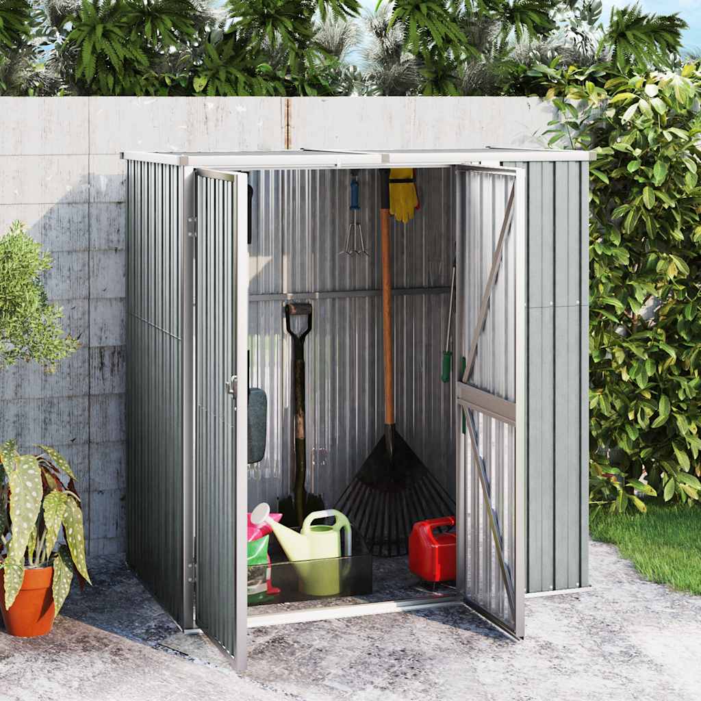 Garden Tool Shed Grey 161x89x161 Cm Galvanised Steel Vidaxl