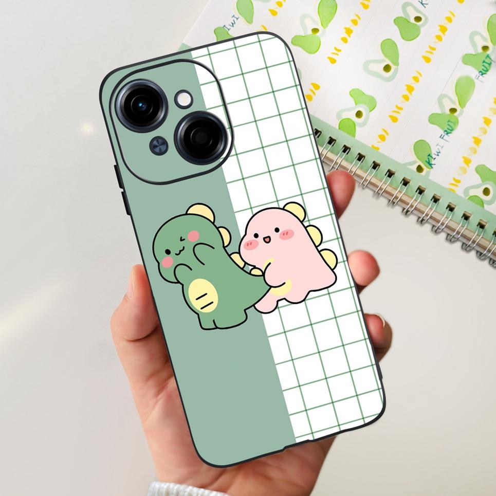 For Tecno Spark GO 1 / Spark GO 2025 / Pop 9 Phone Cover Case Cool Cartoon Dragon Space Man Cute Cat Funda Soft Black Silicone