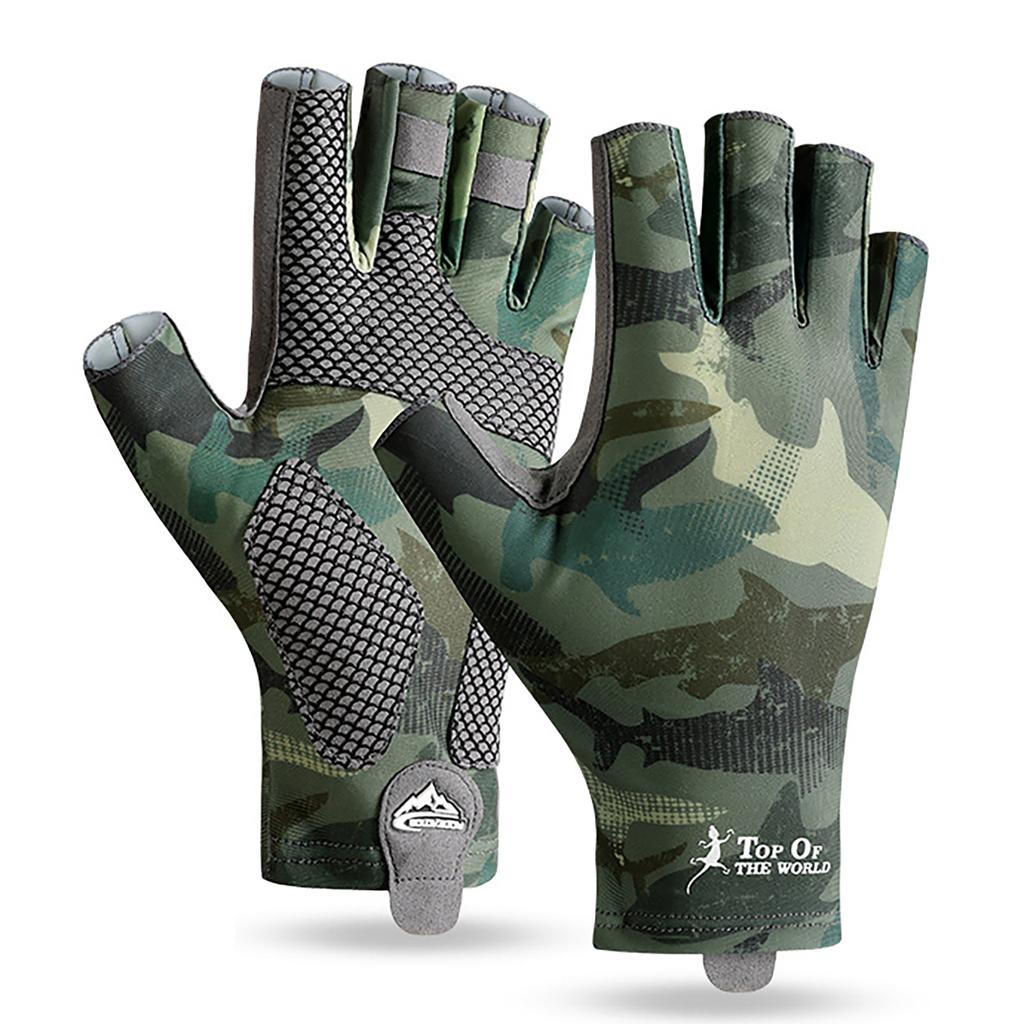 Wearable Antislip Gloves Fishing Protector Fishing Hunting Cycling Gloves Fishing Gloves Breathable Fingerless Gloves