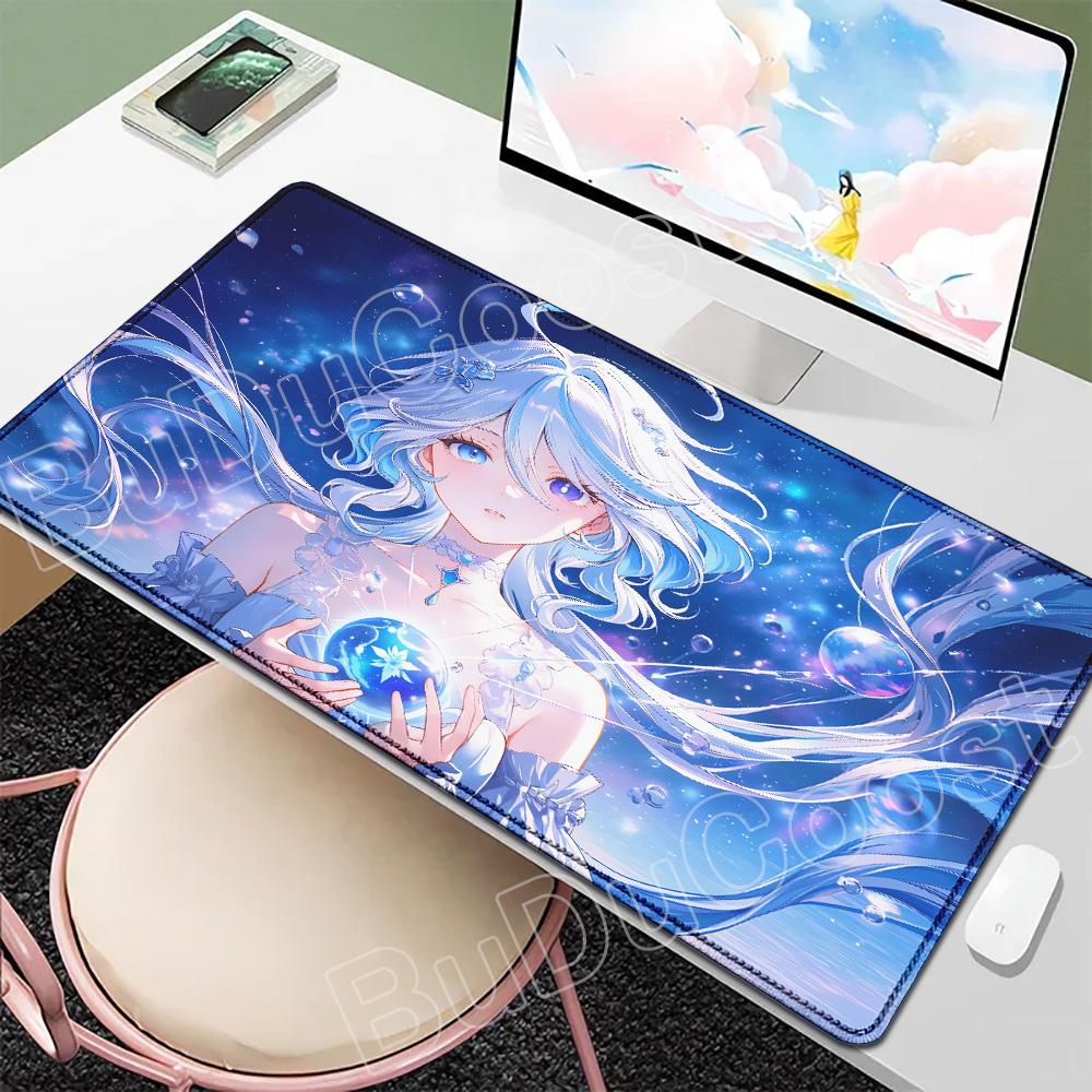 New Wallpaper Gamer Genshin Furina Mouse Pad Anime Gaming Mouse Pad HD Printing Table Pads Rubber Desktop XXL Mousepad Desk Mats