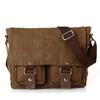 Men'S Casual Canvas Satchel Literary and Vintage Single Shoulder Oblique Span Bag Simple Outdoor Leisure Sports Messenger Bag