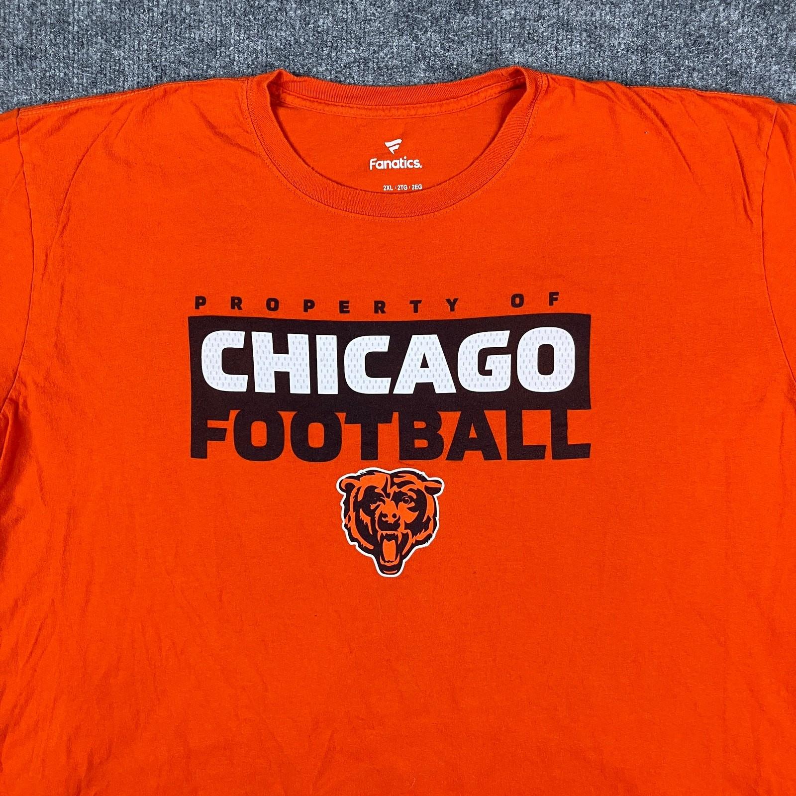 Fanatics T-Shirt Mens Size 2XL Orange Chicago Bears NFL Football Graphic Tee L