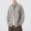 Japanese Retro Men's Loose Shirt Plaid Casual American Work Shirt Jacket