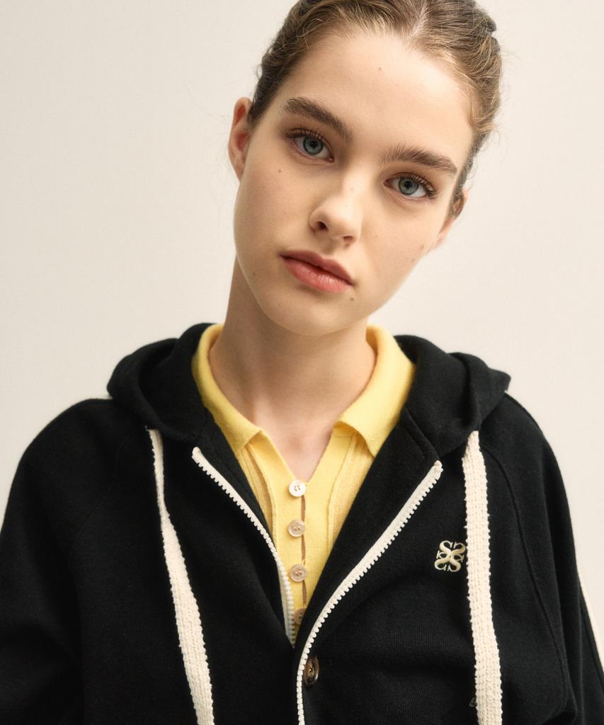 Seteo (W) Collar Button Long Sleeve Knit Yellow