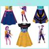Kpop Demon Hunters Girl Dress With Cartoon Pleated Fabric For Children 110-160cm