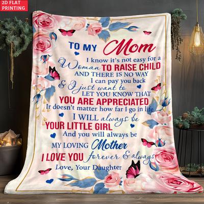 Mother's Day Print Thin Flannel Blanket for Bedrooms,Living Rooms,Sofas Blankets,Lunch Breaks,blankets Fluffy Blanket