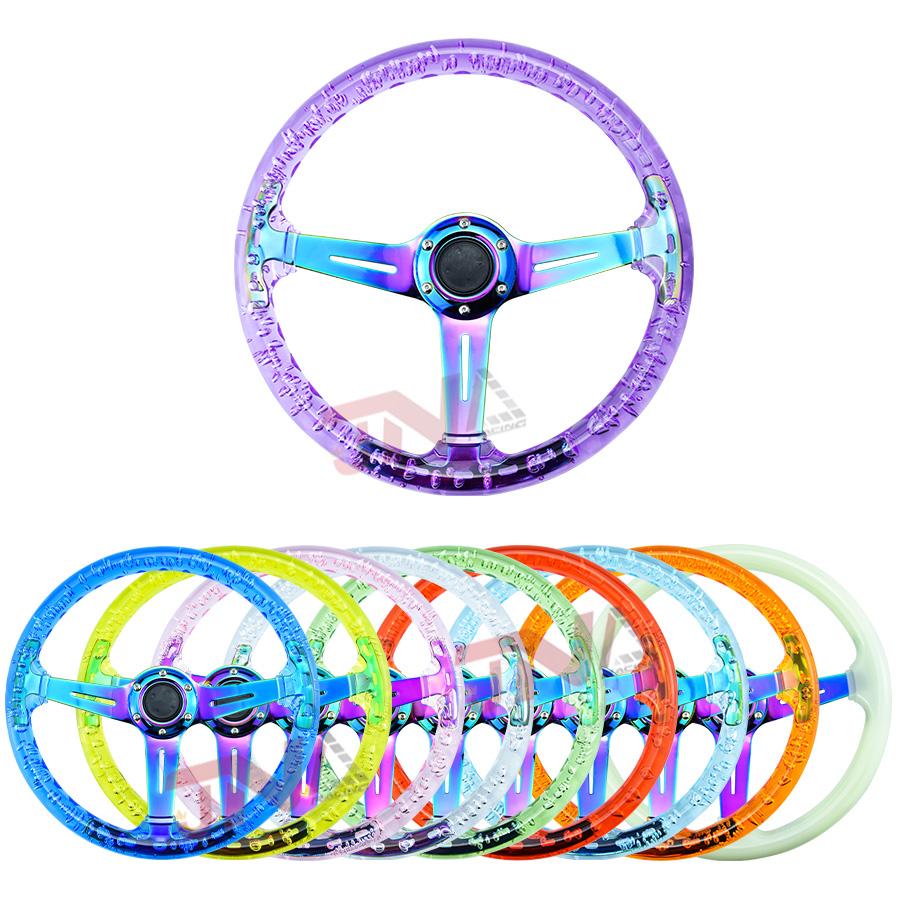 350mm Refitting Racing Sports Steering Wheel Universal Transparent Acrylic Steering Wheel