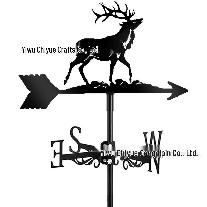 Weather Vane Ornament: Outdoor Wrought Iron Spray-Painted Roof Decoration Metal Craft