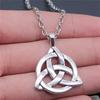 Celtic Symbols Hexagrams Mystical Amulet Pendant Antique Bronze Metal Daughter Collar Necklace Handmade