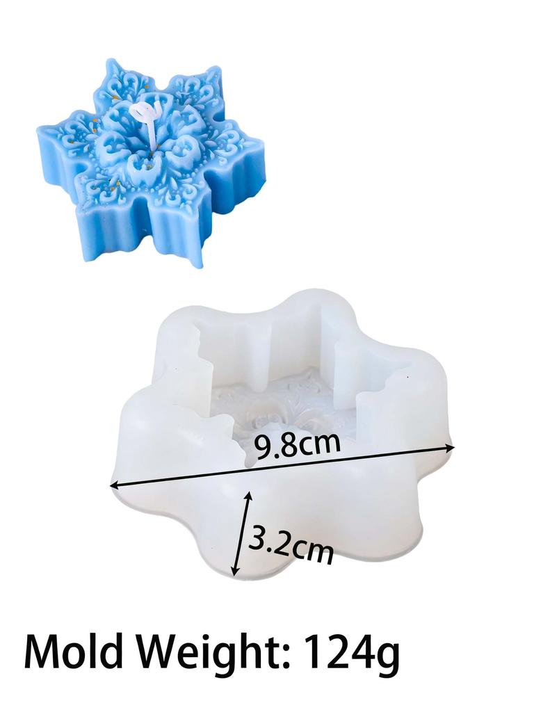 Schneeflocken Relief Silikon Kerzenform DIY Weihnachtsornament Duftkerzen Seifenformen Gips Harz Handwerk Herstellung Heimdeko