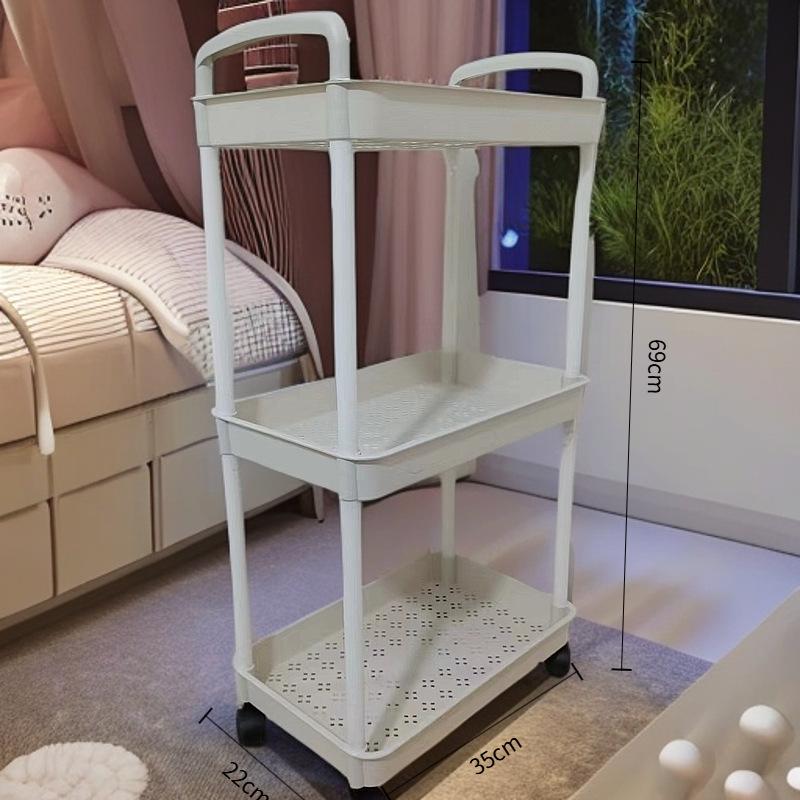 Compact Mobile Storage Rack for Kitchen, Bedroom, or Bathroom