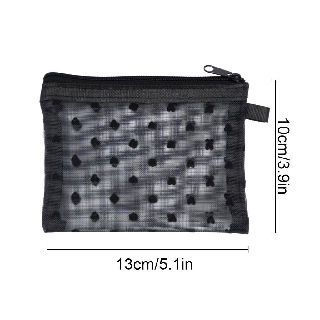 New Plush Heart Mesh Cosmetic Bag Portable Makeup Storage Bag Simple Mesh Cosmetic Bag High Value StyleB