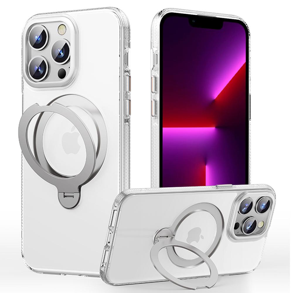 

For iPhone 13 Pro Case Compatible with MagSafe Drop Proof TPU PC Kickstand Phone Cover Transparent