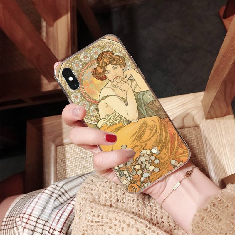 MaiYaCa Art Poster Alphonse Mucha Painted Phone Case for iPhone 11 12 13 Mini Pro XS MAX 8 7 6 6S Plus X 5S SE 2020 XR Case