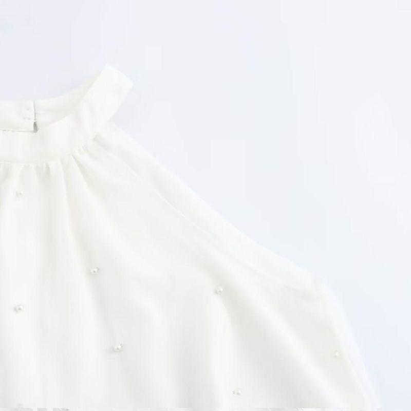 Kaslead New Arrival Women's Clothing Fashion Style Fashion Minimalist Elegant Pearl Decoration Halterneck Dress