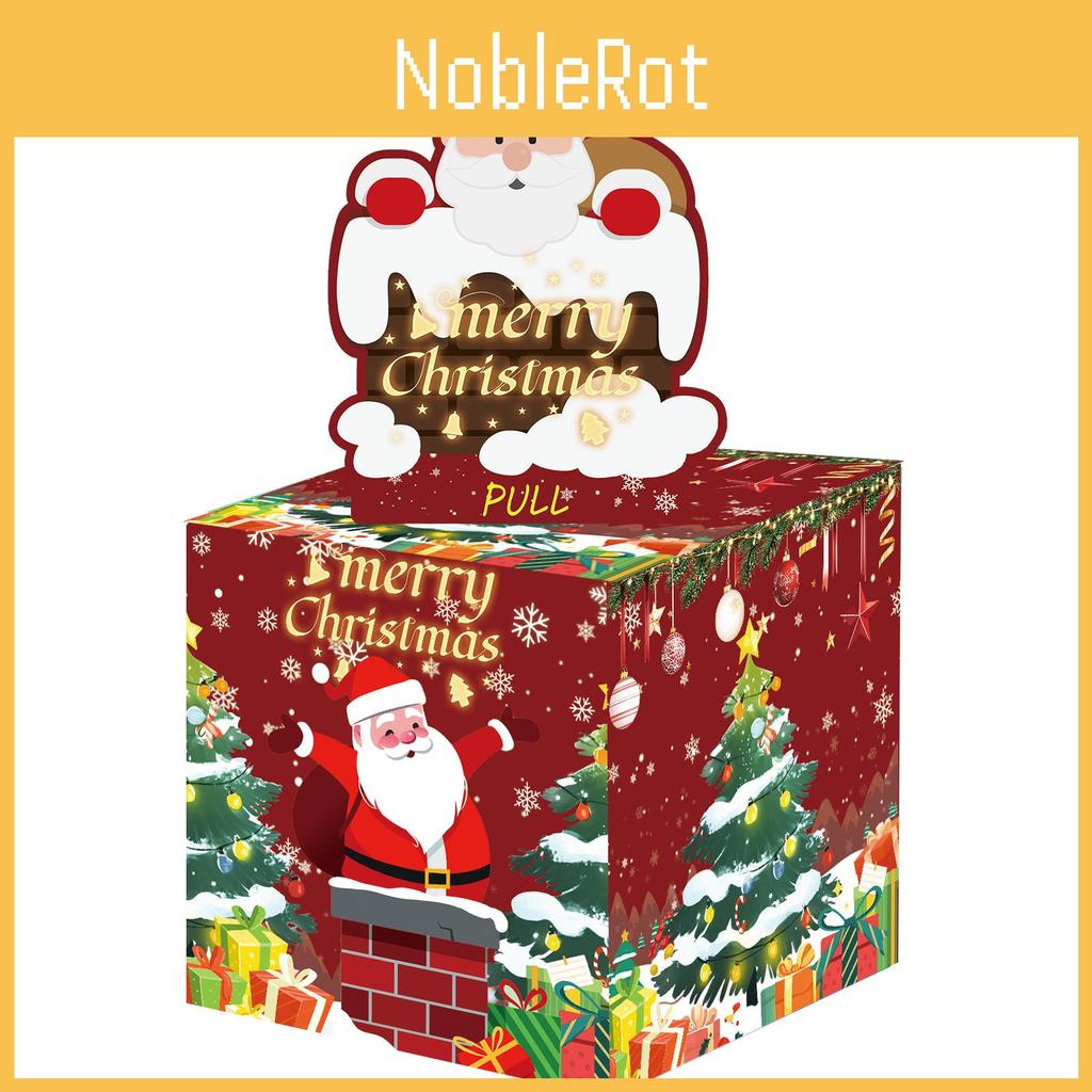 Climbing Christmas Santa Chimney Pattern Money Box Holiday Party Prop Decor