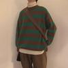 Men's Retro Striped Sweater: Korean Style, Loose Fit, Round Neck, Autumn/Winter Trendy Casual Unisex Knitwear