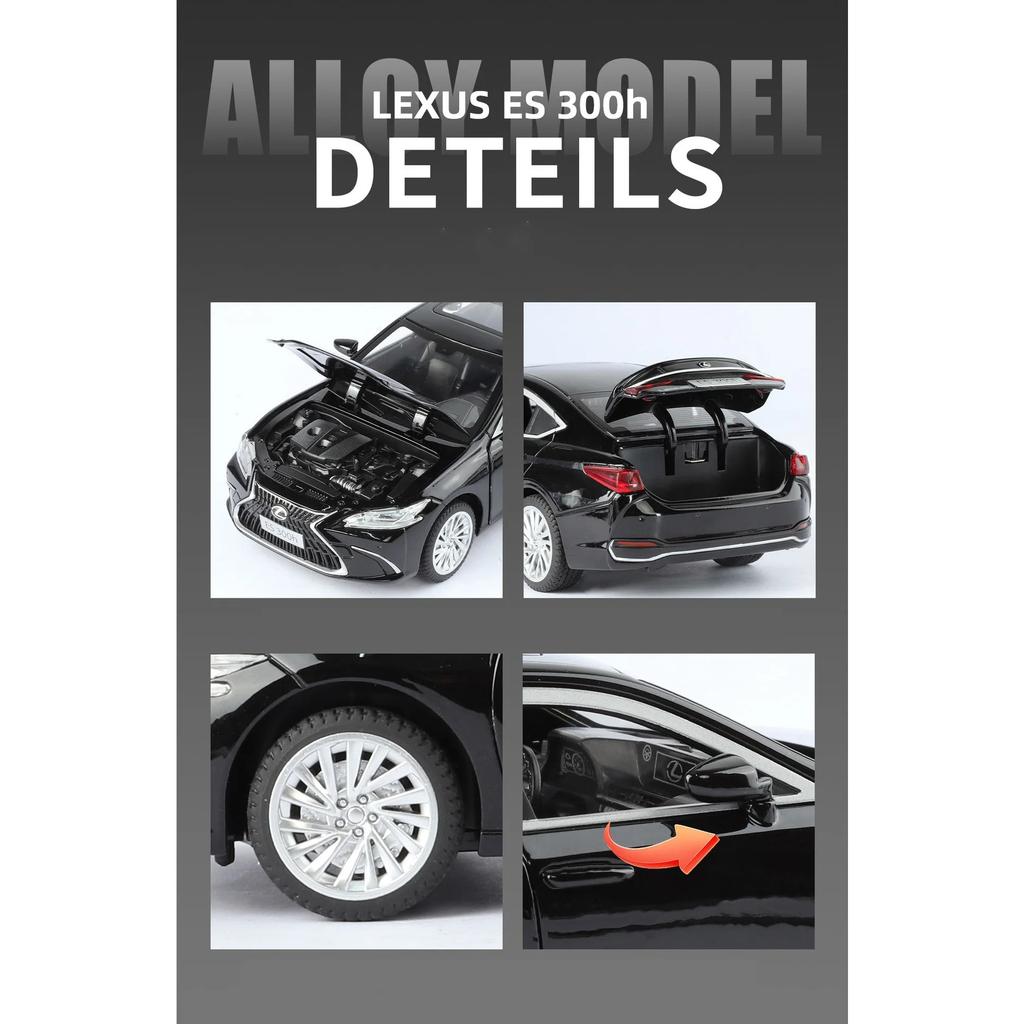 1/24 Lexus ES300h Alloy Car Model Diecasts Metal Luxy Vehicles Car Model High Simulation Sound and Light Collection Childrens Toy Gift