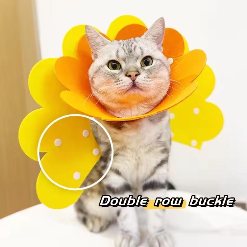 Pet Flower Shape Adjustable Collar Cute Soft Protective Neck Ring For Small Animals Cat Dog Anti Licking Wound Healing Collar