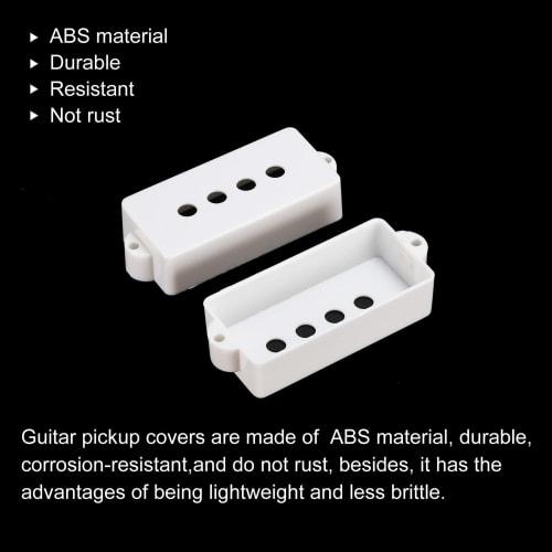 PATIKIL Bass Pickup Covers, 4-String, Plastic Closed Shell, Bass Guitar Parts, White, Pack of 2