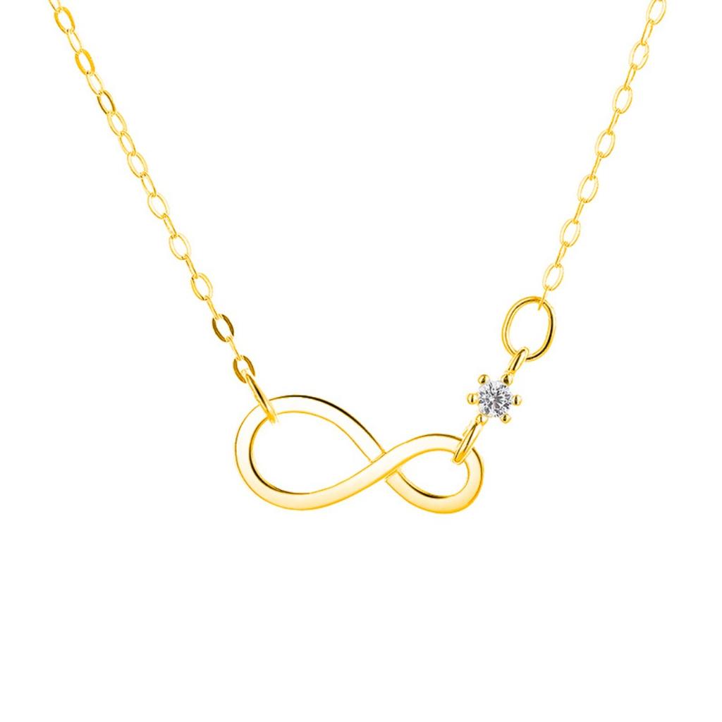 Sterling silver infinite symbol zircon necklace ins simple temperament niche design high sense infinite collarbone chain