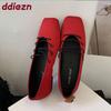 Fashion 2025 New Footwear Shallow Ladies Mary Janes Flats Shoes Luxury Soft Female Square Toe Fashion Silk Women Ballet Flats Shoes