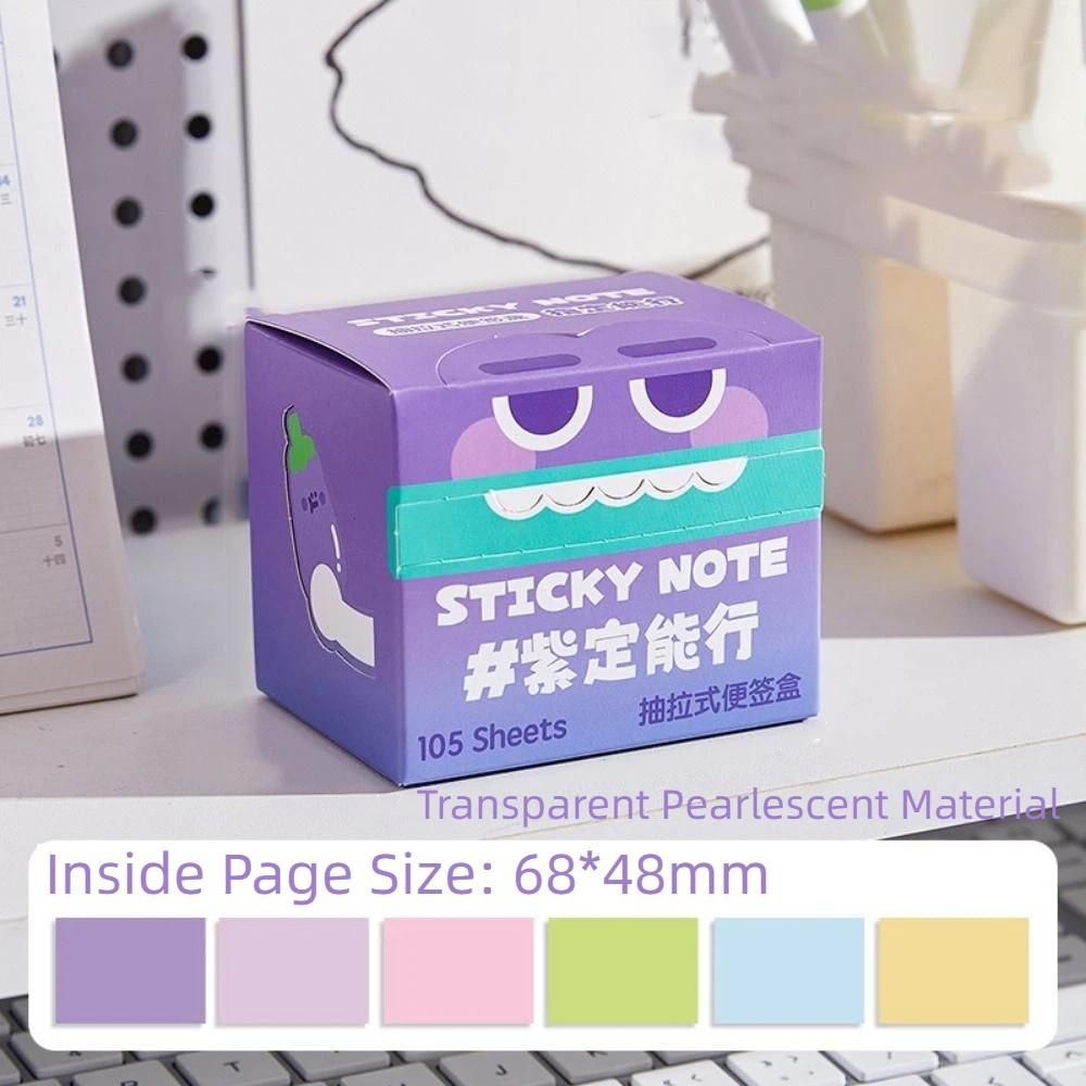 Perlmuttfarbene Ausziehbare Haftnotizen Kawaii Quadratisches Schreibblock Tragbare Cartoon-Notizblöcke Tagebuch