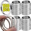 10/100pcs Stainless Steel Key Rings Polished Silver Round Flat Wire Split Key Ring For Jewellery Making Car Keyring DIY 25-35mm