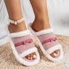 Fashion 2025 New Furry Good Looking Hot Sellers Slippers Home Women's Autumn Winter Indoor Fashion Flip Flops Soft Flat Shoes Woman