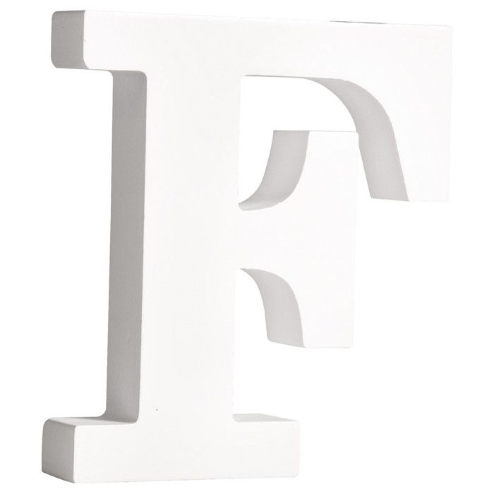 Lettre F MDF Blanc 11 cm