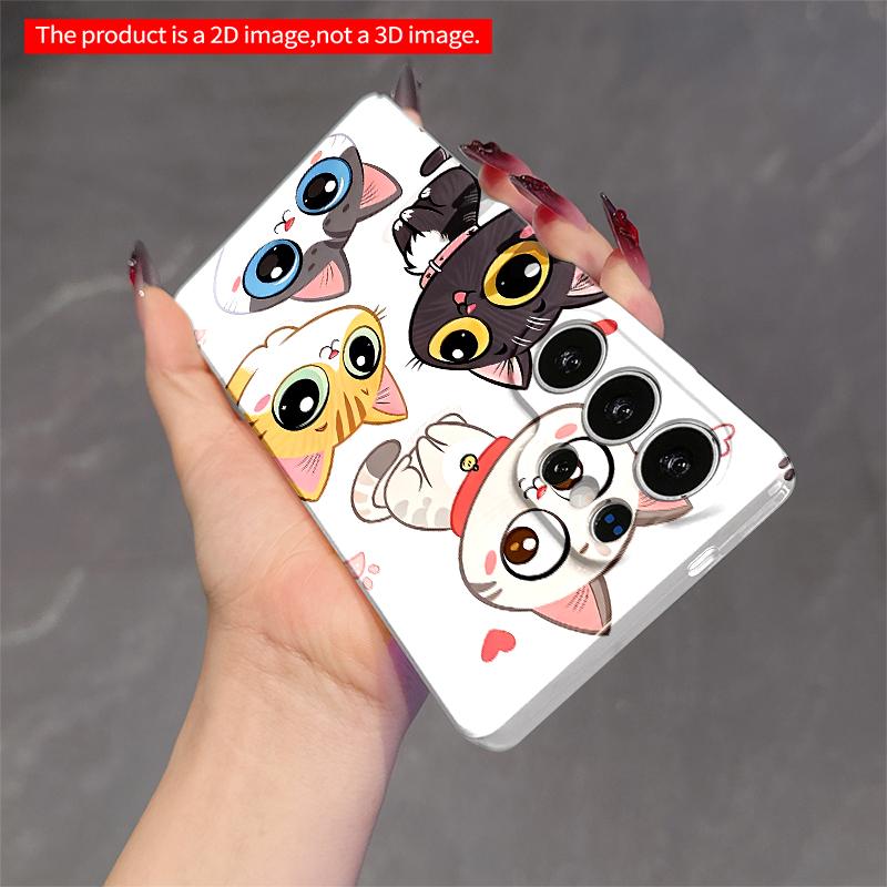 2DFlat Samsung phone case Cute Cat Collection Phone Case Applicable to Galaxy S23 S24 S25ULTRA S26 A12 A14 A15 A16 A54 A55