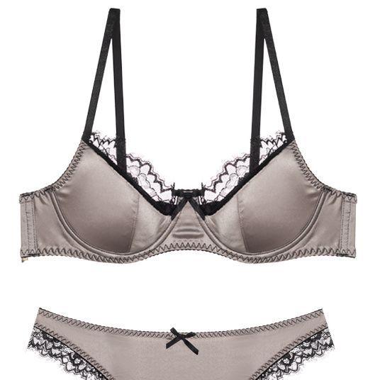 New sexy embroidered lace underwear women's suit pure desire wind thin small chest not empty cup half cup bra cover