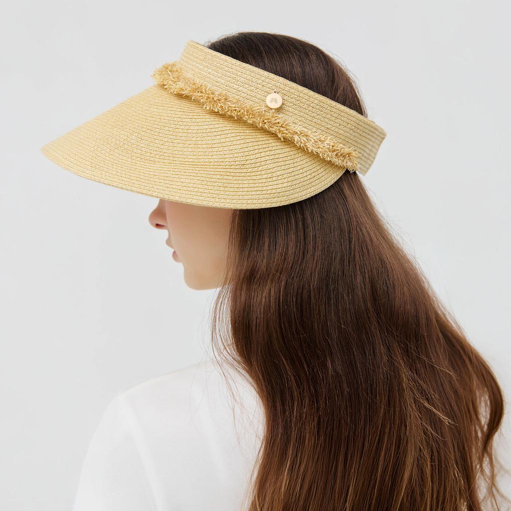 MARTINE GOLF Wide Weaving Sun Visor_Beige
