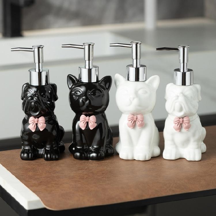 Lovely Cats Design Soap Dispenser Easy Maintenance Soap Holder with Press Pump For Household Countertop Organization
