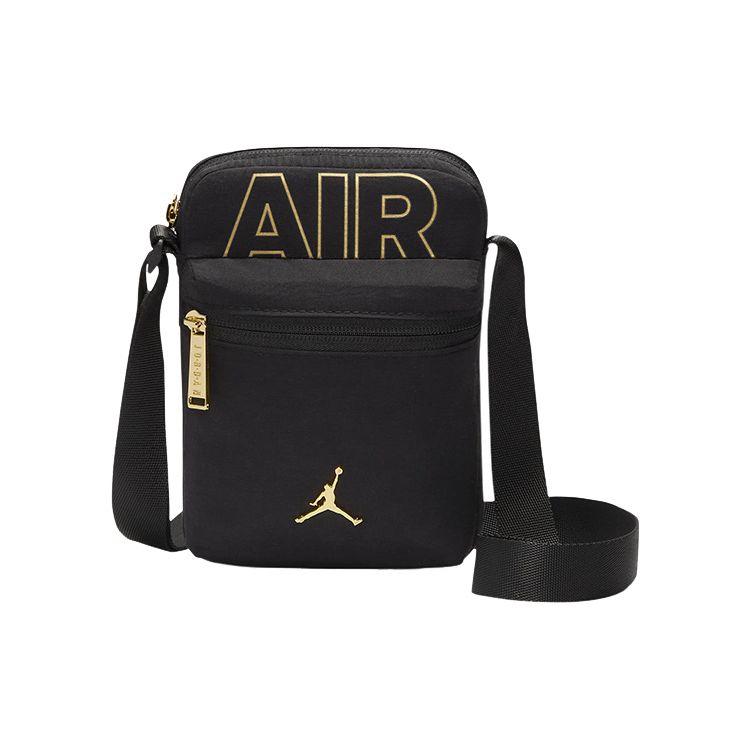 Jordan Gold Label Compact Portable Storage Sports Leisure Fabric Shoulder Crossbody Bag Unisex bags Black FB9383-010 Black