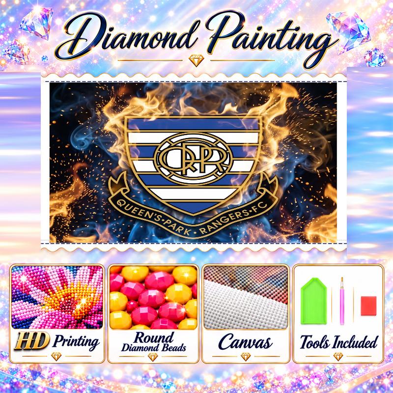Queens Park Rangers Football Diamond Painting Kit 5D Full Drill DIY Diamond Mosaic Wall Art Home Decor