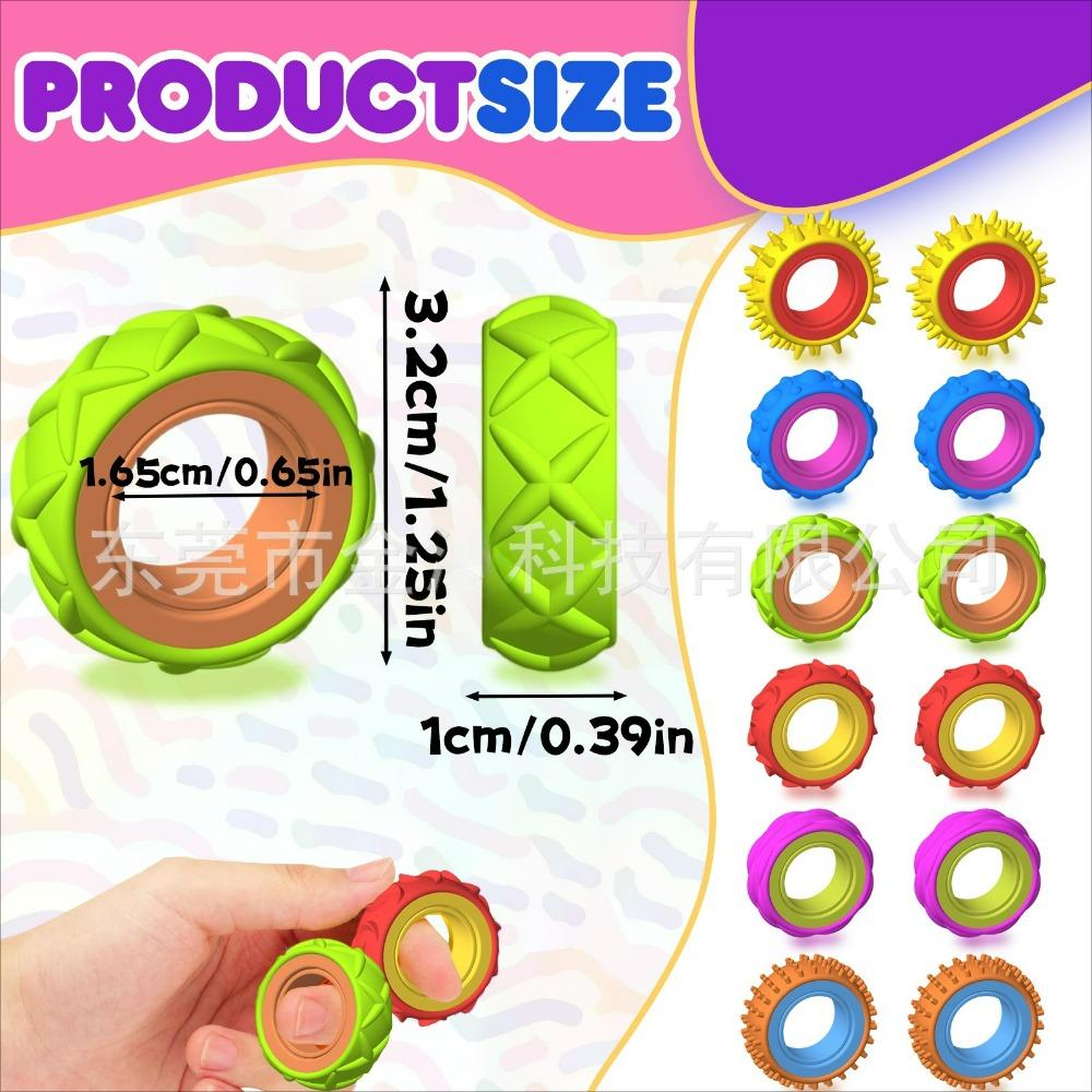 Neue Fidget Toys - Sensorische Fidget-Ringe aus Silikon für Erwachsene Jugendliche Massagegerät Stressabbau Entspannung Fidget-Spielzeug für Autismus Angst