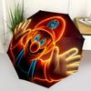 1pc Neon Mario Automatic Umbrella   8 Rib Portable Folding Black Iron Frame for Outdoor, Beach, Travel, Beach Umbrella 165