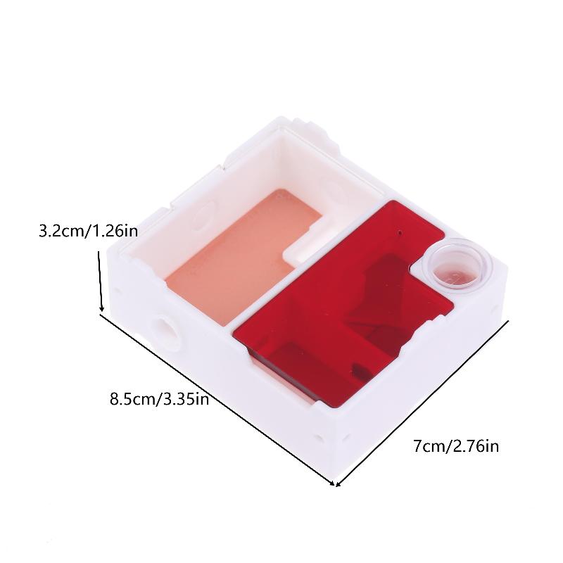 

3D Formicarium Nest with Feeding Trough & Escape-Proof Lid - Ant Habitat Castle for Pet Ant Keeping Kid Ant Observation Box S червоний