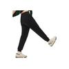 Li Ning Sports Lifestyle Series Solid Color Mid Waist Tapered Comfortable Knitted Sports Pants Women Bottoms Black AKLU330-1