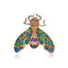 Exquisite Women Men Little Bee Fashion Crystal Brooch Decoration Rhinestone Insect Series Enamel Brooches Pins Accessories