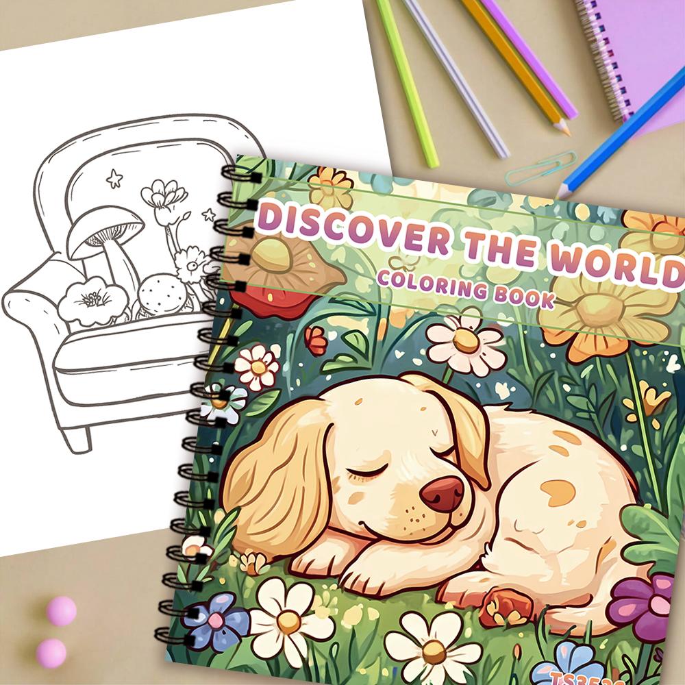 1pc,Puppy Colouring Book - Teen Colouring Book - 30 Sheets, 8.3x 8.3 inches, Adult Stress Relief, Birthday, Holiday Party Gift