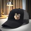 Modische Leopard-Herz-Muster-Baseballkappe Modische atmungsaktive Netzkappe Lässig Für den täglichen Sport Outdoor-Hut