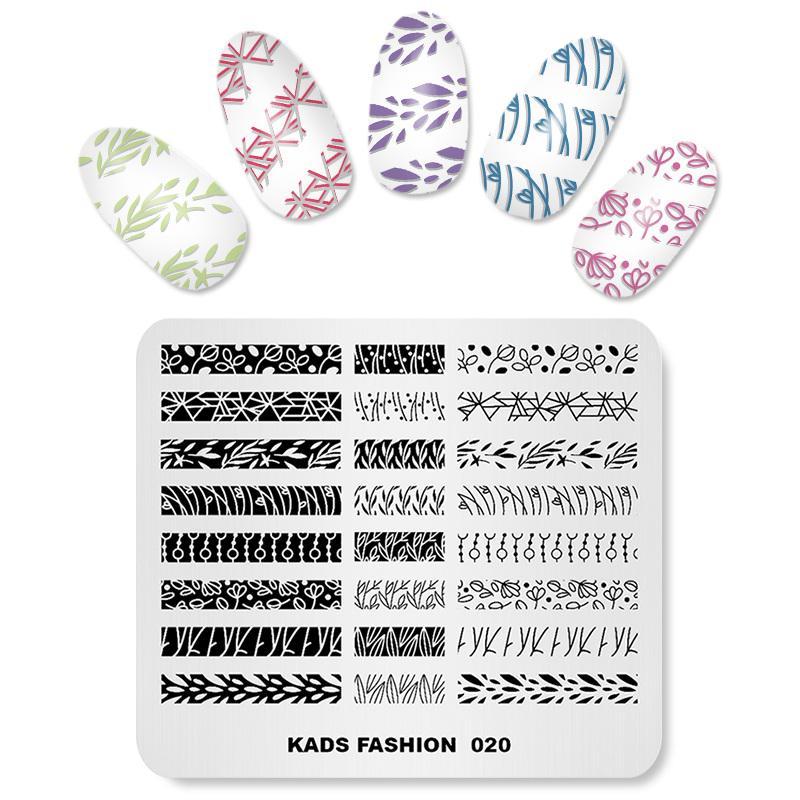 kads Nail Stamping Plate Fashion 020 Beauty Nail Art Stamp Template DIY Image Template Manicure Stamping Plate Stencil Tools