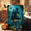 Spooky Halloween Pumpkins digital-printed polyester Bedroom velvet flannel cover blanket Fleece soft cover blankets for beds