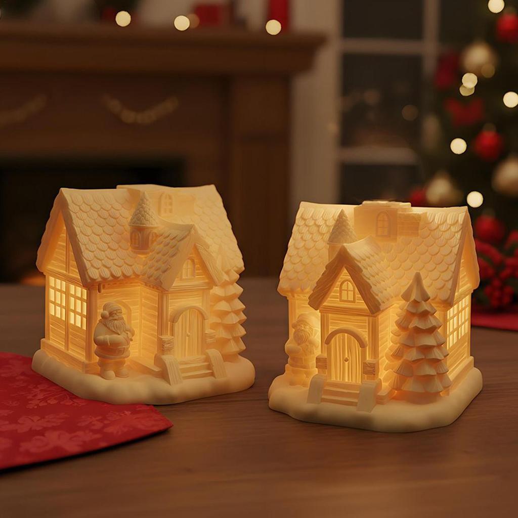 Christmas Candle Molds Holiday House Mould 3D Silicone Mold for Resin Casting Christmas Making Home Decor Holiday Crafts